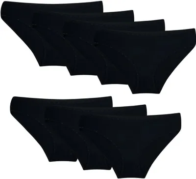 Produktbild von 7 Damen Bikini Slips Unterhosen Hipster Baumwolle Bikinislips - 42 Schwarz