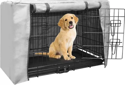 Image de Cage pour chien Couverture pour cage métallique, polyester résistant gris