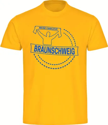 Produktbild von multifanshop Kinder T-Shirt - Braunschweig - Meine Fankurve, gelb, Größe 152