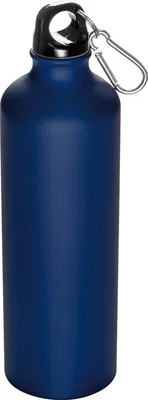 Produktbild von Aluminium Trinkflasche mit Karabinerhaken / Sportflasche / 800ml / Farbe: blau