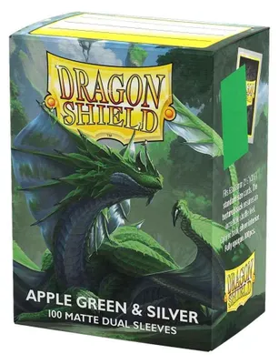 Obrázek produktu pro Dragon Shield Apple Green & Silver Matové dvojité obaly na karty (100)