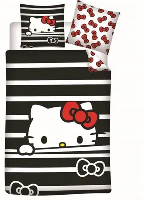 Produktbild von Hello Kitty Bettbezug – 140 x 200 cm – 65 x 65 cm – 100 % Flanell