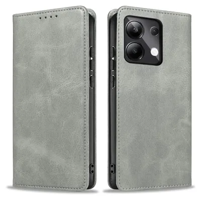 Produktbild von Handyhülle für Xiaomi Redmi Note 13 Kunstleder Flip Cover Hülle Klapphülle Case Kartenfach Farbe: Grau