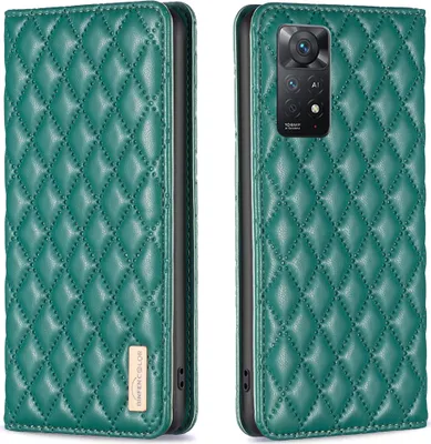 Produktbild von Redmi Note 11 Pro Hülle, Elegant Bookstyle Flip Leder Kartenfächer Schutzhülle mit Ständer für Xiaomi Redmi Note 11 Pro 5G / 4G Grün