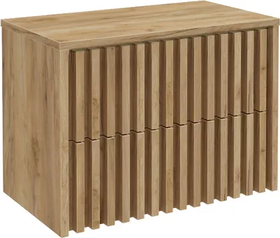 Produktbild von Waschbeckenunterschrank 80 cm für Aufsatzwaschbecken Eiche DESIO-107