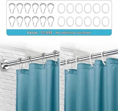 Productafbeelding van Famanu douchegordijnstangen, L-vormig, 70-100 x 110-170 cm - roestvrij staal