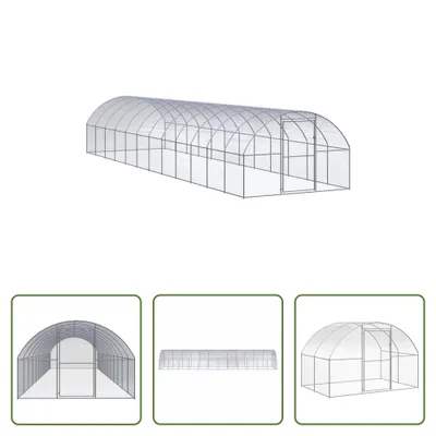 Produktbild von The Living Store Outdoor-Hühnerstall 3x12x2 m Verzinkter Stahl