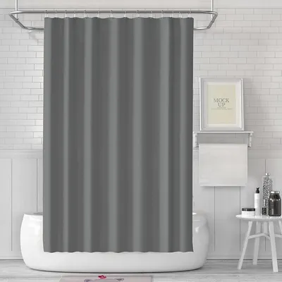 Immagine prodotto di Tenda da doccia 180x180 cm Grigio scuro Tessuto antimuffa Impermeabile Lavabile PEVA con 12 anelli per tenda da doccia