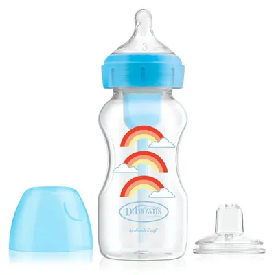 Dr. Brown's Set von der Babyflasche zum Trinkbecher 270 ml blau Modell WB91605
