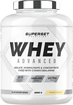 Image de Whey protéine - Superset Nutrition - 100% WHEY PROTEINE ADVANCED (2kg) - Saveur Vanille Crémeuse