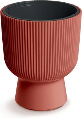 Produktbild von Prosperplast MILLY Designer-Blumentopf, zylindrisch, Boho-Stil, Kupfer, aus hochwertigem Kunststoff, B 29,8 cm H 36,5 cm, mit herausnehmbarem Einsatz, frost-, hitze- & UV-beständig