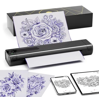 Immagine prodotto di Stampante a stencil - Stampante per tatuaggi - Stampante a stencil - Stampante termica - Stampante a stencil - Compatta e portatile