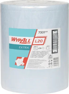 Produktbild von Wischtuch WYPALL L20 7301 L385xB325ca.mm blau 2-lagig 500 Tü./Rl.