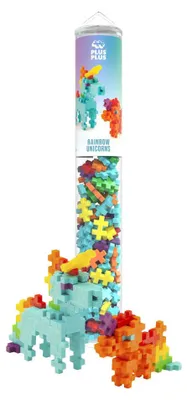 Image de Plus-Plus Arc-en-ciel, licornes, kit de construction en tubes - 100 pièces.