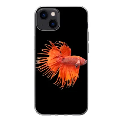 Produktbild von MuchoWow® Handyhülle Schutzhülle Hülle für iPhone 13 Fische - Wilde Tiere - Schwarz Silikon Softcase Handy Hülle - Karteninhaber