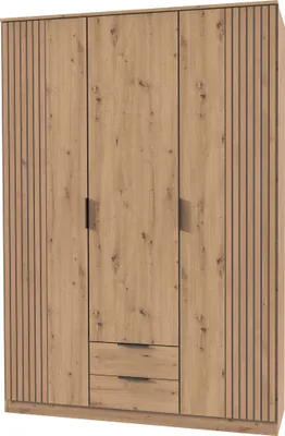 Produktbild von Drehtürenschrank >LUEBECK< in ARTISAN-EICHE-NACHBILDUNG + AKUSTIKLAMELLEN-NB ARTISAN
