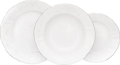 Image de Thun 1794 Bernadotte, set d'assiettes, givre, porcelaine Thun, 18 pièces