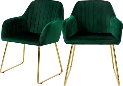 Obrázek produktu pro ML-Design sada 2 jídelních židlí s opěradlem, zelená, ze sametu