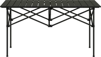 Produktbild von Klapptisch Campingtisch aus Aluminium mit aufrollbarer Tischplatte 95x55cm Schwarz für 2 Personen