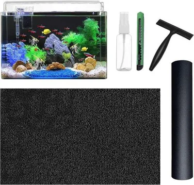 Produktbild von Aquarium-Rückwandfolie – Schwarze Folie – Verstärkt die Farben der Fische