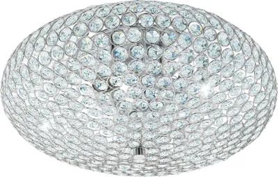 Produktbild von EGLO Deckenlampe Clemente, 3 flammige Deckenleuchte, Elegant, Wohnzimmerlampe aus Stahl und Kristall, Klar, Küchenlampe, Flurlampe Decke mit E27