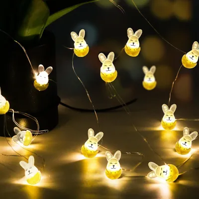 Produktbild von Hasen Lichterkette 200cm, Ostern Lichterkette, Bunny Led Osterbeleuchtung, Osterdekoration Lichterkette, Led Osterbeleuchtung, Osterdeko Innen