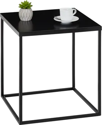 Produktbild von Beistelltisch Sofatisch HILAR 40 x 40 cm, Couchtisch Ablagetisch mit Tischplatte aus Metall schwarz lackiert
