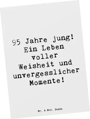 Produktbild von Mr. & Mrs. Panda Postkarte Spruch 95. Geburtstag Weisheit - Weiß - Geschenk, besondere Geburtstagsgrüße, Happy Birthday, Ansichtskarten, Grußkarte, bildkarte, Postkarten
