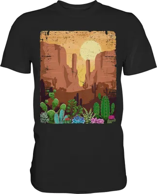 Produktbild von Kaktus Wüste T-Shirt – Black / S