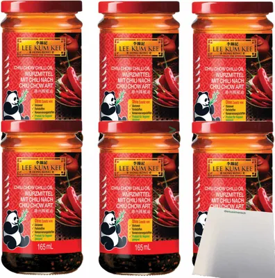 Produktbild von Lee Kum Kee Chili Öl Chiu Chow 6er Pack (6x165ml Glas) + usy Block