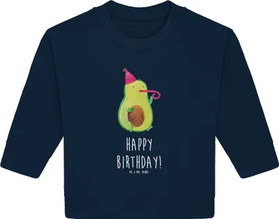 Produktbild von Mr. & Mrs. Panda Organic Baby Pullover Avocado Geburtstag 6. - 12. Monat - French Navy - Geschenk, Bullover, Happy Birthday, Alles Gute, Party, Feier