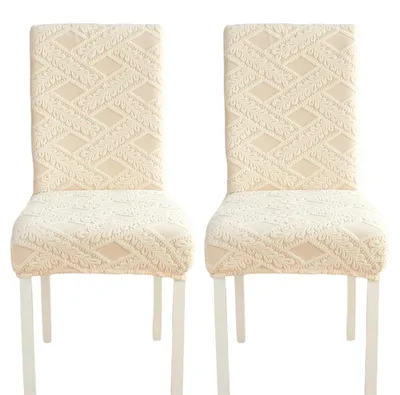 Produktbild von Stuhlhussen für Esszimmer, 2er-Set Stuhlhussen, Stretch-Küchenstuhlhussen