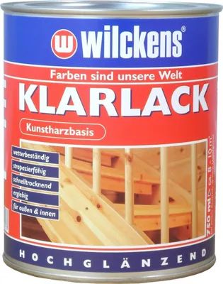 Obrázek produktu pro Bezbarvý lak na dřevo ve vysokém lesku WILCKENS Klarlack hochglaenzend 750 ml