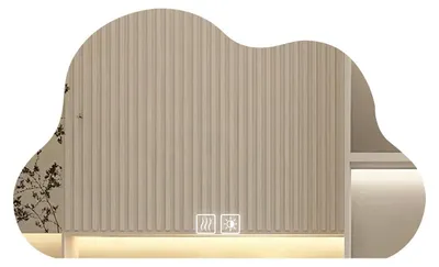Produktbild von AIORBER LED Badspiegel Wolkenform mit Beleuchtung Touch-Schalter Anti-Beschlag 3 Lichtfarben Dimmbar Wandspiegel Badezimmerspiegel, 40x60 cm, Silber