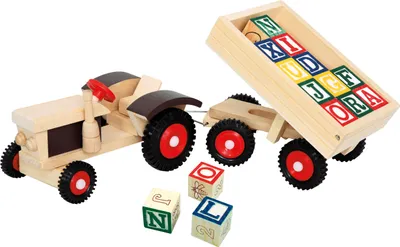 Produktbild von Bino Traktor mit ABC-Anhänger ab 3 Jahren, 82077