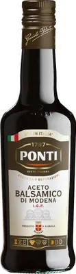 A bottle of Ponti Aceto Balsamico di Modena IGP.