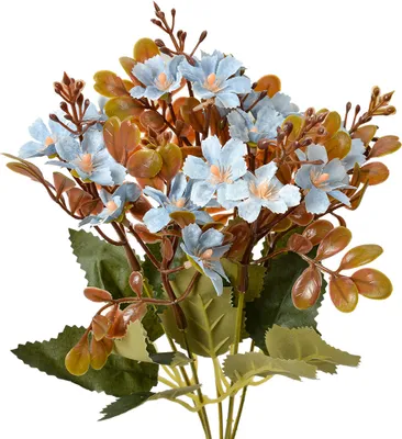 Image de Clayre & Eef Fleur artificielle 33 cm bleu plastique