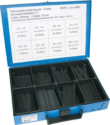 Immagine prodotto di Tubi termorestringenti Dresselhaus organisation system, tubi isolanti - resistenti ai raggi UV - temperatura di esercizio da -55° C a +135° C - 135 pezzi
