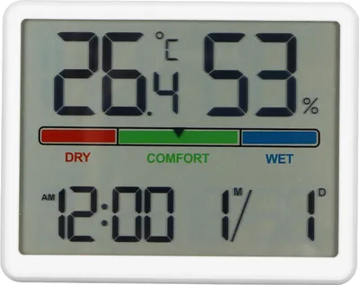 Obrázok produktu pre Stolné hodiny LED s ukazovateľom teploty a vlhkosti 240mAh 12/24H digitálny budík s funkciou odloženia