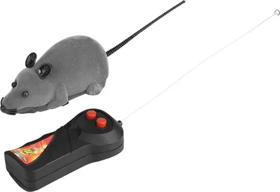 Immagine prodotto di Mouse senza fili per cane gatto divertente ratto novità regalo animale domestico giocattolo telecomando grigio grigio