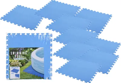 Produktbild von Spetebo Bodenschutzmatte Stecksystem, 9er Set (2,13 m²), 50x50 cm, 4mm, blau, robust, Kunststoff – für Pool, Fitness & Spiel