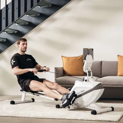 Produktbild von SportPlus I Rudergerät I Rudergerät für Zuhause, App Kompatibilität, klappbar, Rudergerät Magnet, 8 Widerstandsstufen, SP-MR-1200-W-iE