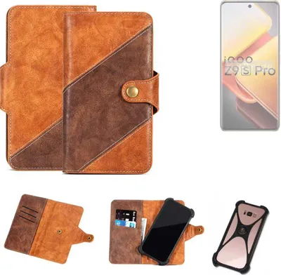 Produktbild von K-S-Trade Handyhülle Schutzhülle Bookstyle Case Wallet-Case kompatibel mit Vivo iQOO Z9s Pro Cover Klapphülle Kantenschutz Smartphone dunkelbraun