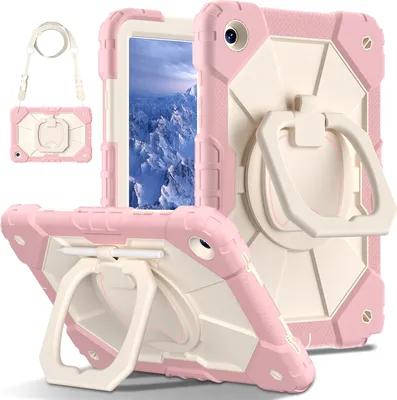 Produktbild von Hülle für Samsung Galaxy Tab A9 Plus /Tab A9+ 11" 2023 Robuste Tragbare Schutzhülle mit Ständer, Handgurt und Schultergurt Pink