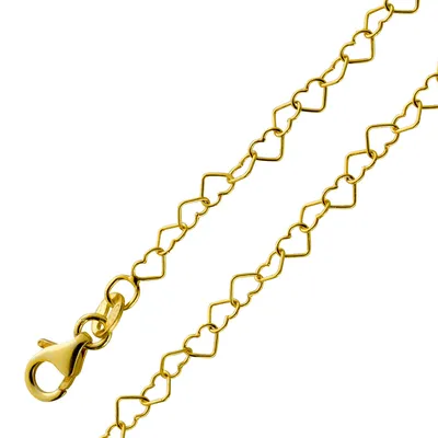 Produktbild von Herzkette 3.0mm Silber 925 Gelbgold vergoldet 42