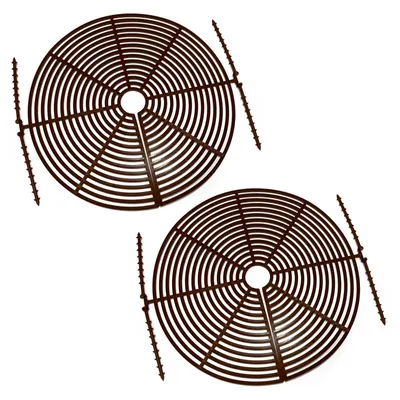 Produktbild von 2er Set Blumentopfgitter Kunststoff Pflanzenschutzgitter Braun Blumentopfschutz Ø 30 cm Schutz Haustiere Kinder Pflanzen