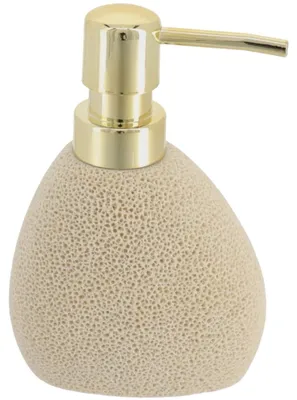 Image de TENDANCE | Distributeur de savon - Distributeur de lotion - Distributeur à pompe - beige - 200 ml - en polyrésine - Distributeur de savon liquide - Salle de bains - Décoratif
