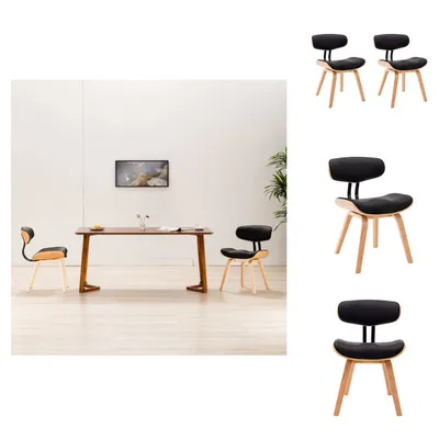 Produktbild von vidaXL Esszimmerstühle 2 Stk. Schwarz Bugholz und Kunstleder -  Esszimmerstühle