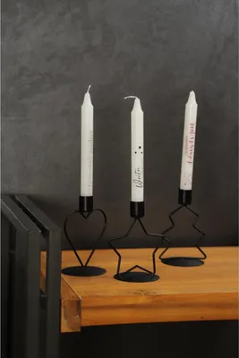Image de 12 bougeoirs en métal 13cm Décoration de Noël Porte-bougies pour bougies tige Décoration