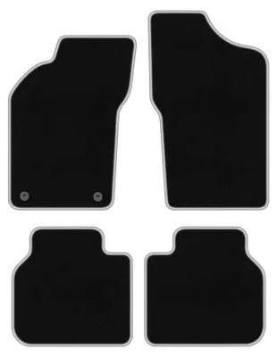 Produktbild von Velours-Fußmatten für Alfa Romeo 155 1995-1999 (Limousine) – 4-tlg, Schwarz/Silber, passgenau – Wielganizator CARLUX